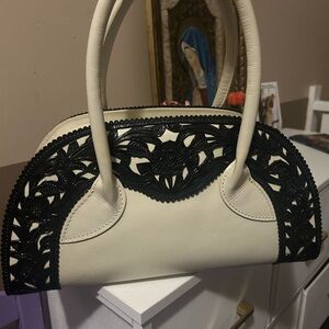 Chic Black and Cream Shoulder Bag